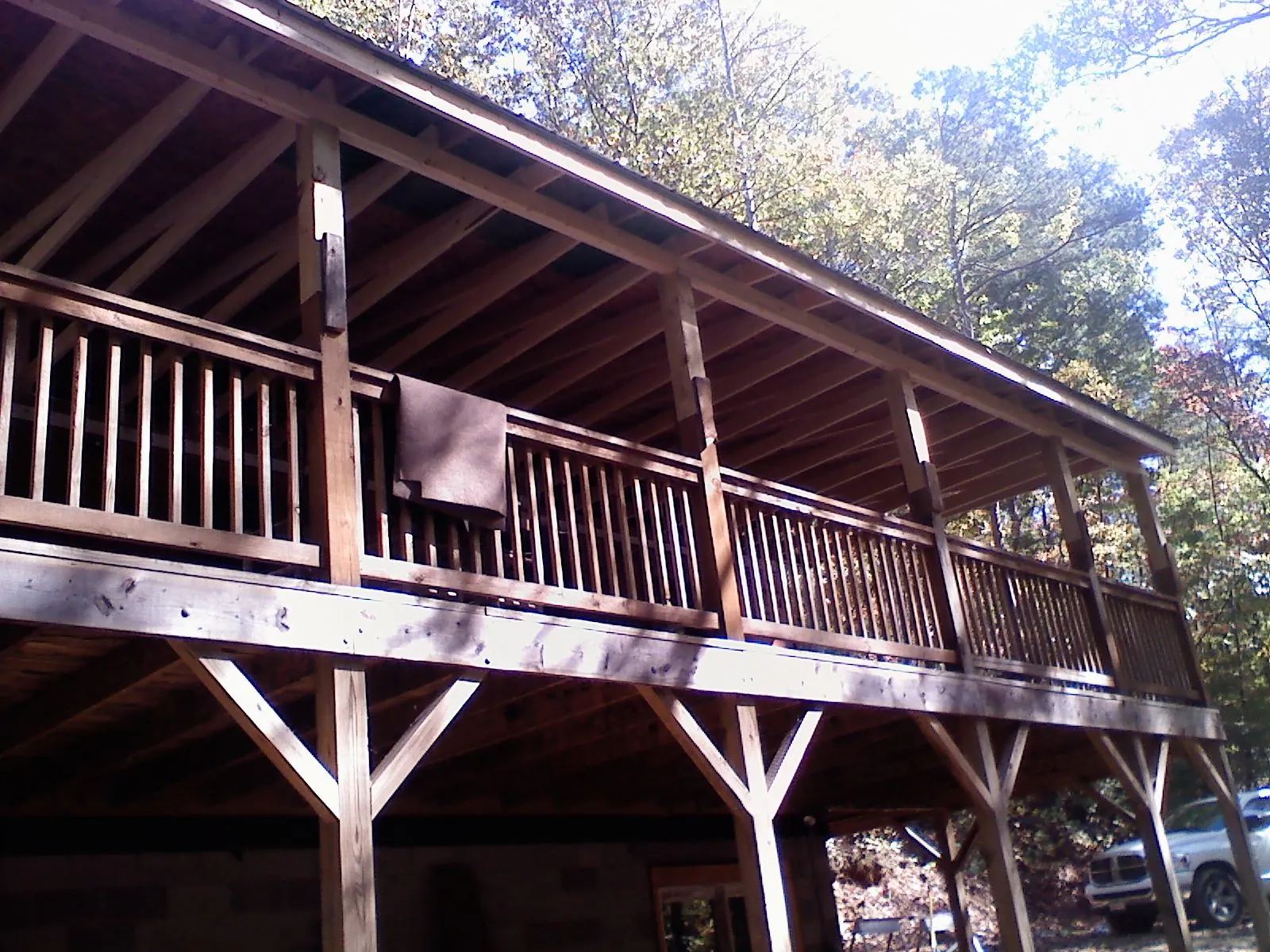 Timber framing under a new elevated porch and deck — Roof Leak Repair in Deansboro by Roofing Brothers